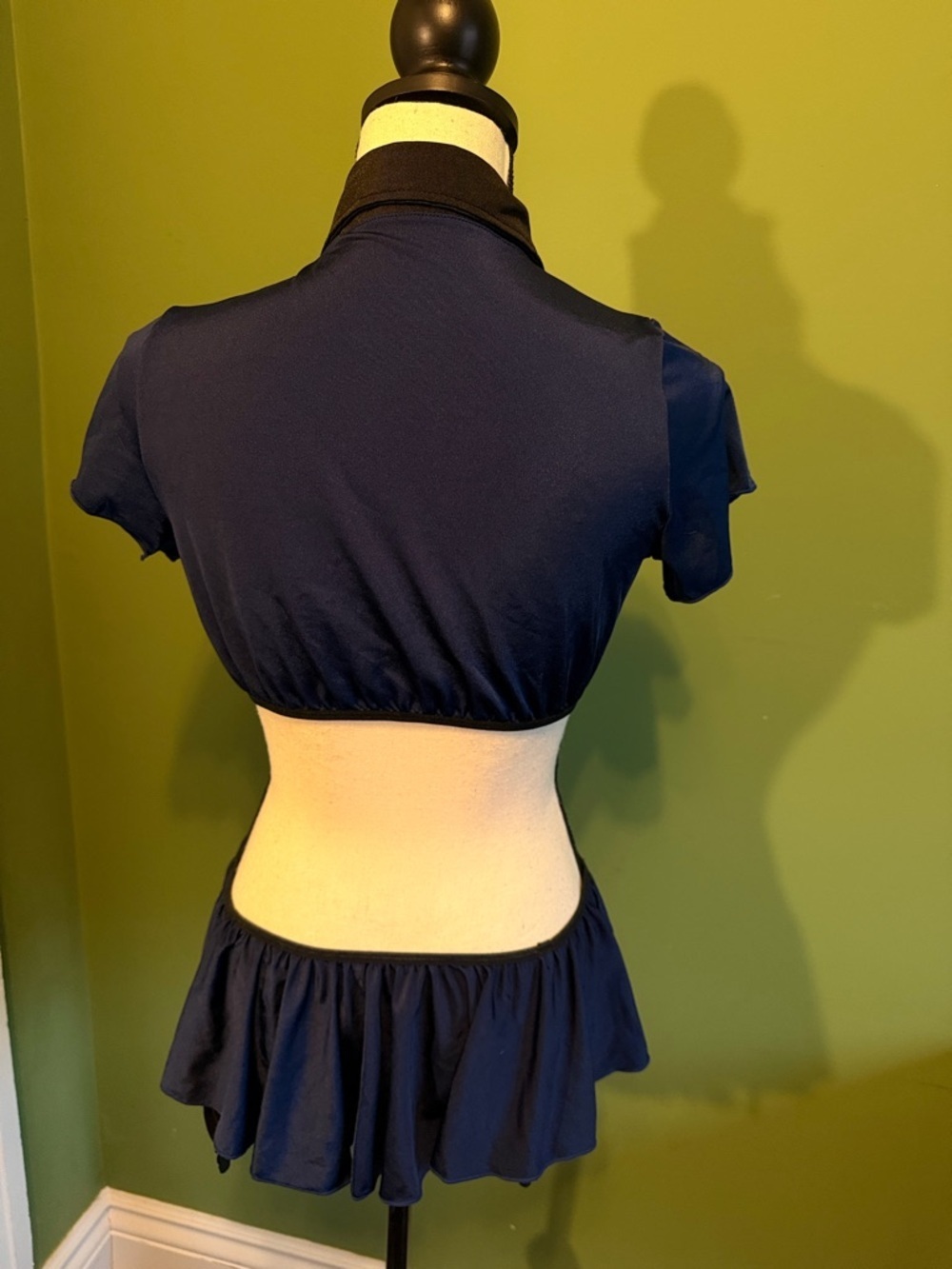 SHEIN Navy Blue Two-Piece Tie Front Crop Top and Mini Skirt Set - Picture 6 of 10